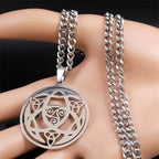 Celtic Trinity Triple Spiral Pendant — Silver