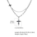Gothic Black Cross Black Pendant Necklace