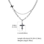 Gothic Black Cross Black Pendant Necklace