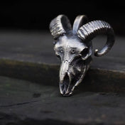 Skull Pendant Necklace Plate Goat Retro Stainless Steel
