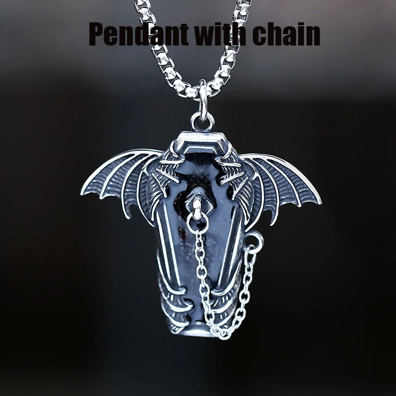 Gothic Bat Stainless Steel Pendant Necklace