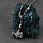 Norse Mythology Viking Thor's Hammer Men's Pendant Necklace Stainless Steel Punk Celtic Knot Necklace Jewelry