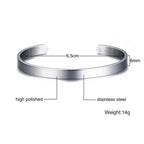 Minimal Thin Cuff Bangle Bracelet — Stainless Steel