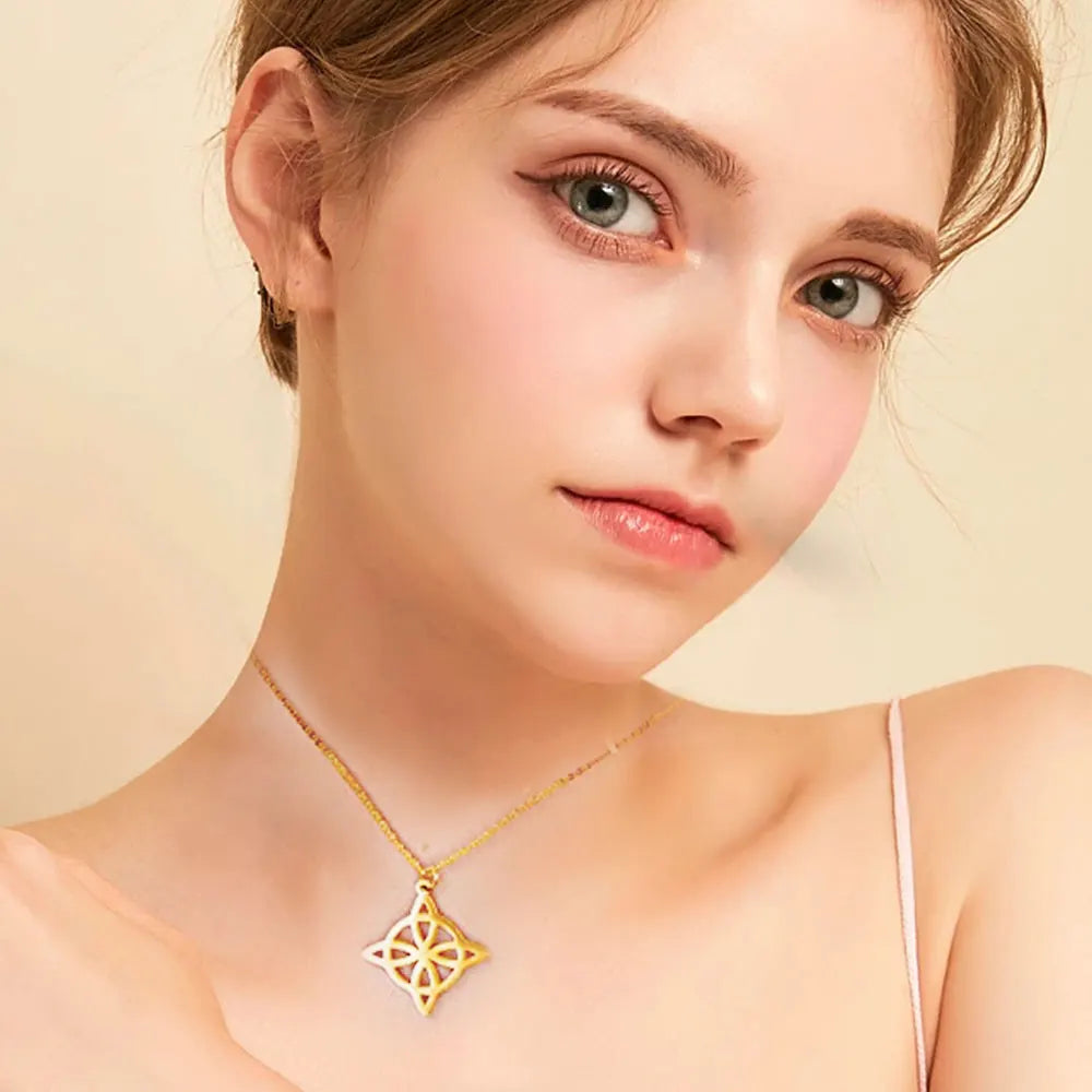 Vintage Witch Knot Silver Necklace