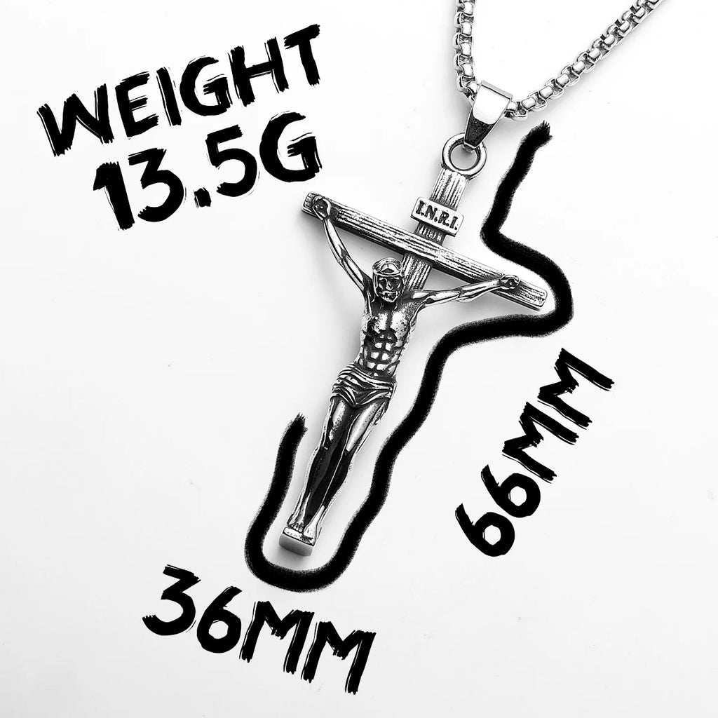 3D Jesus Cross Pendant — Stainless Steel