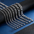 Wholesale Gold Silver Color Necklace 3-12mm Width 40-75cm Long Chain Lobster Clasp Men and Women Engagement Jewelry