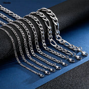 3-12mm Chain Necklace — Two-Tone Stainless Steel