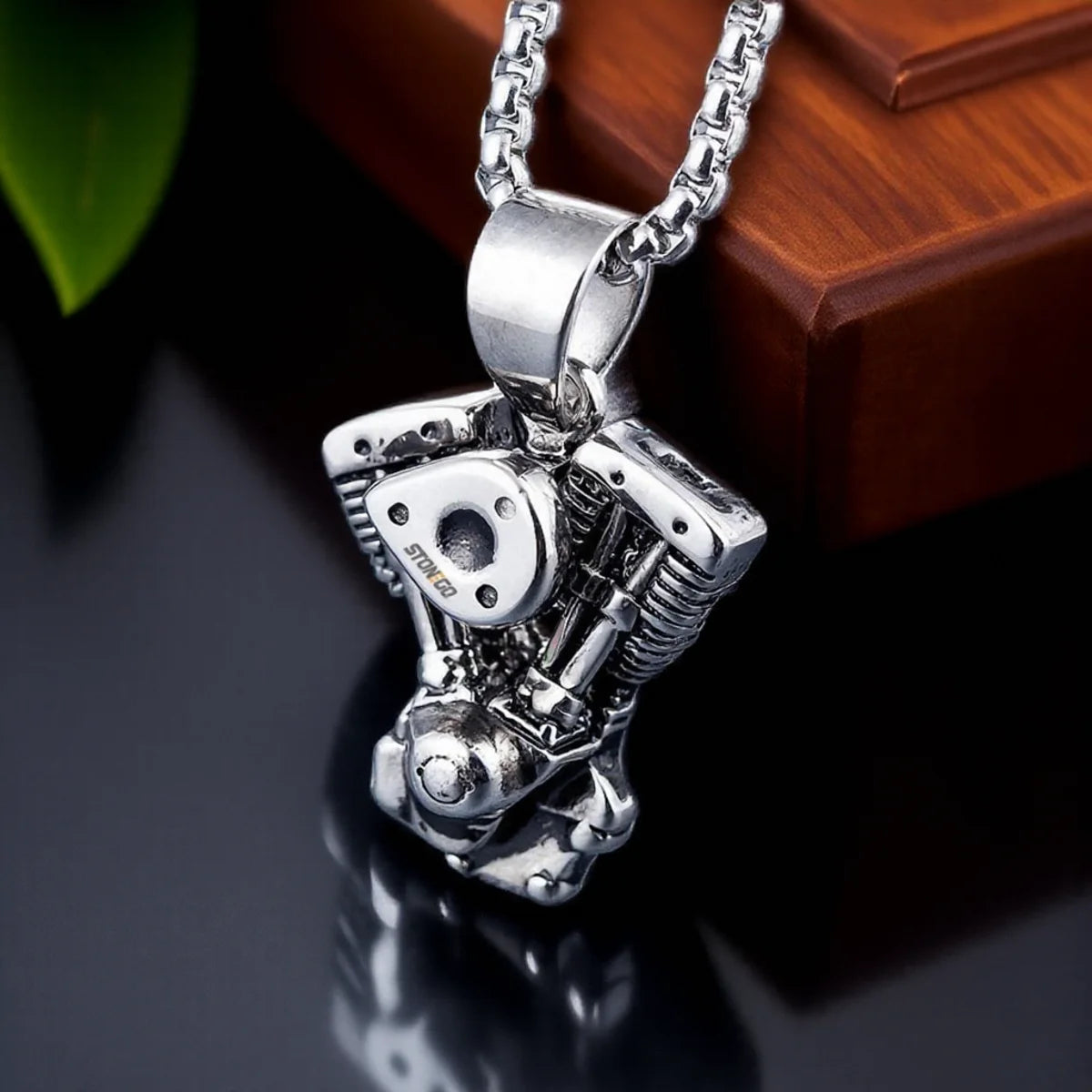 Vintage Motorcycle Chain Necklace Stainless Steel Pendant Biker Punk Gothic Jewelry Accessories