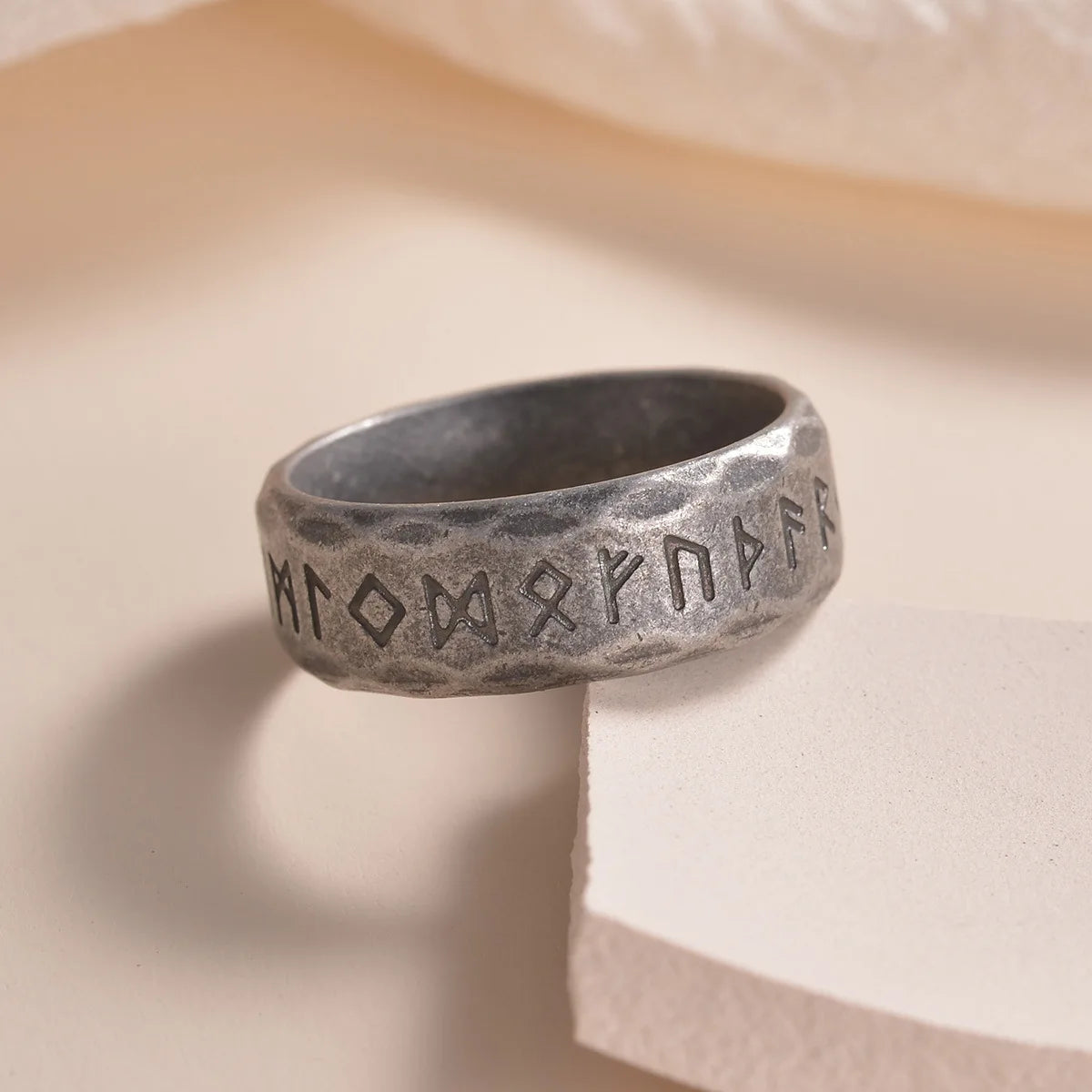 Viking Steel Ring 316L Rune Signet Vintage