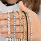BTEN 2020 Classic Rope Chain Men Necklace Width 2/3/4/5 MM Stainless Steel Figaro Cuban Chain Necklace For Men Women Jewelry