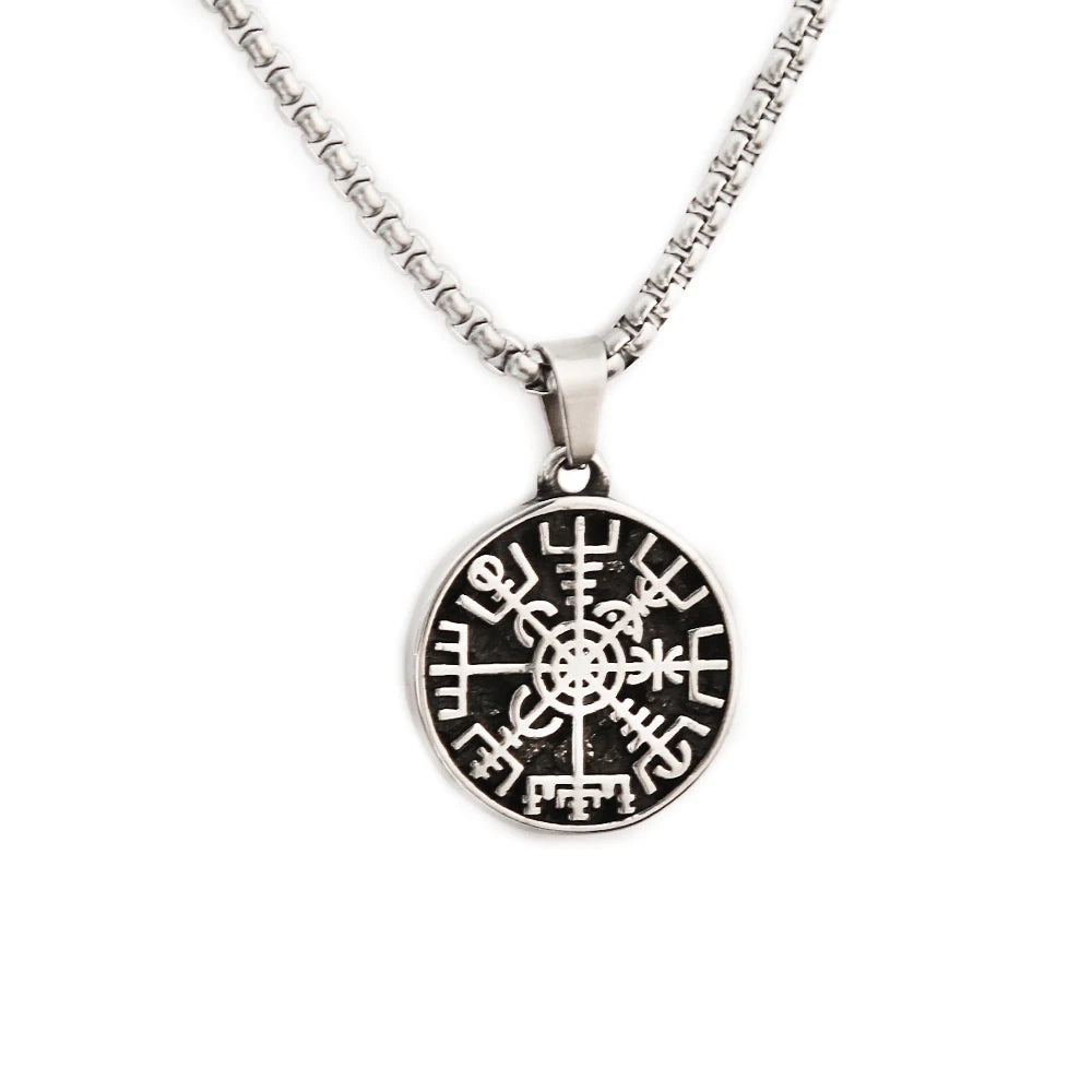 Viking Compass Pendant — Stainless Steel