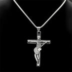 Cross Jesus Crucifix Silver Pendant Guitar Punk
