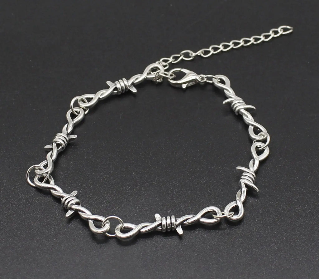 Barbed Wire Little Thorns Choker Bracelet — Gothic Punk, Small