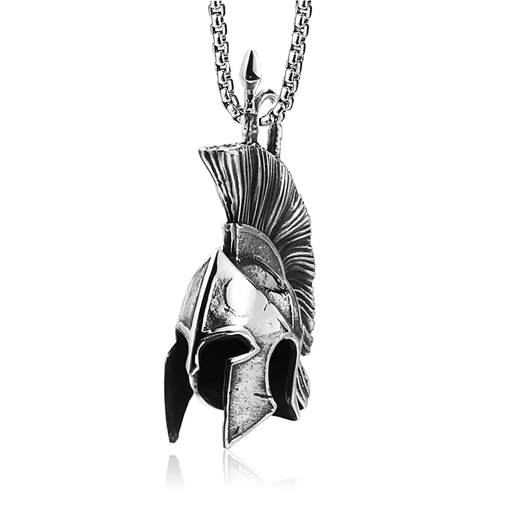 Spartan Helmet Steel Pendant Retro Warrior