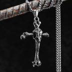 Viking Crow Bone Cross Men Necklaces Stainless Steel Amulets Pendant Chain Women Fashion Jewelry Punk Accessories Gift Wholesale