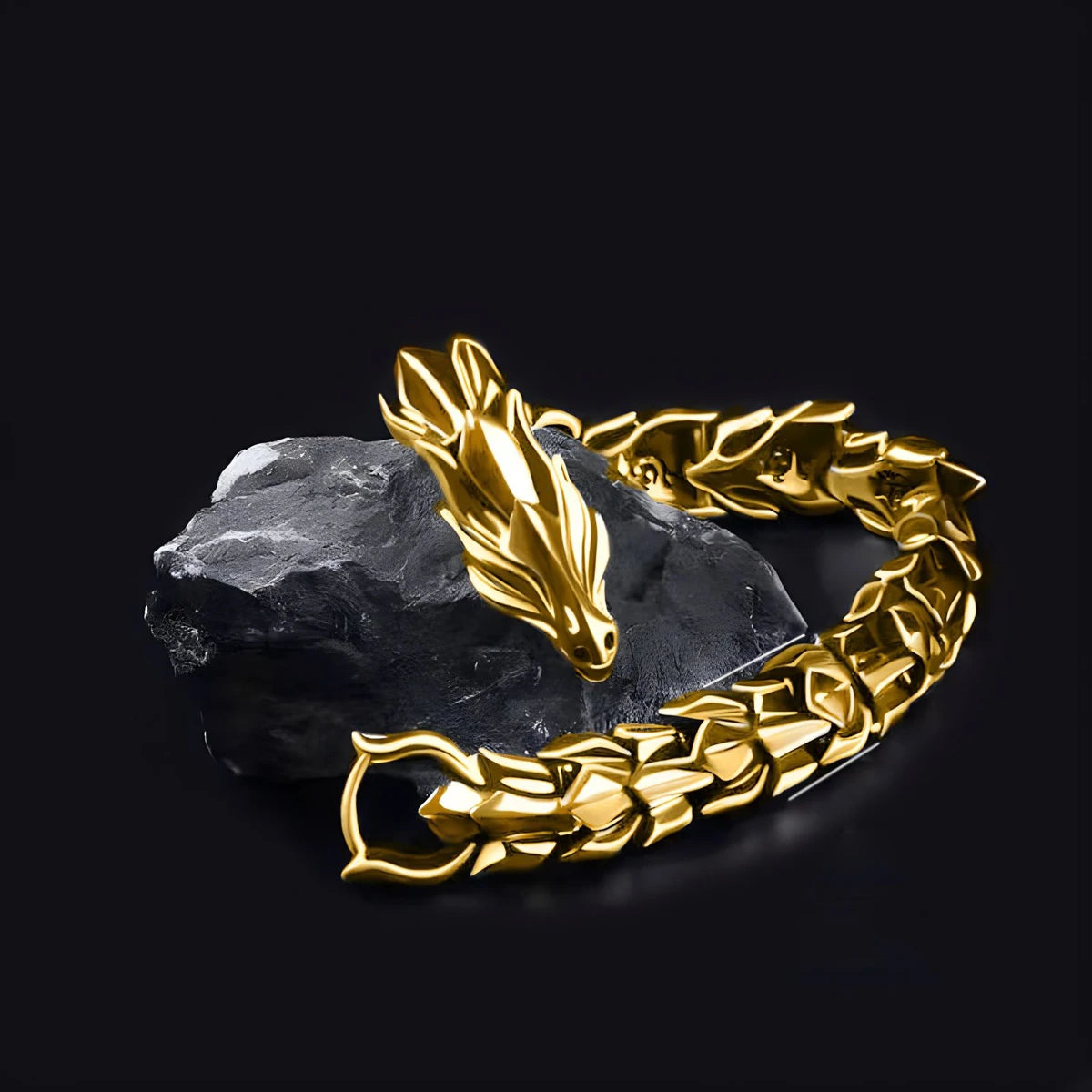 Viking Dragon Cuff Bracelet — Stainless Steel