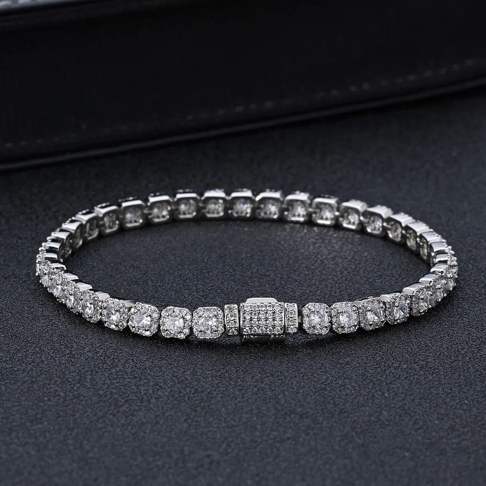 Tennis Chain Necklace Stainless Steel 5MM Cluster