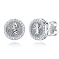 Iced Out Angel Stud Earrings — 925 Silver