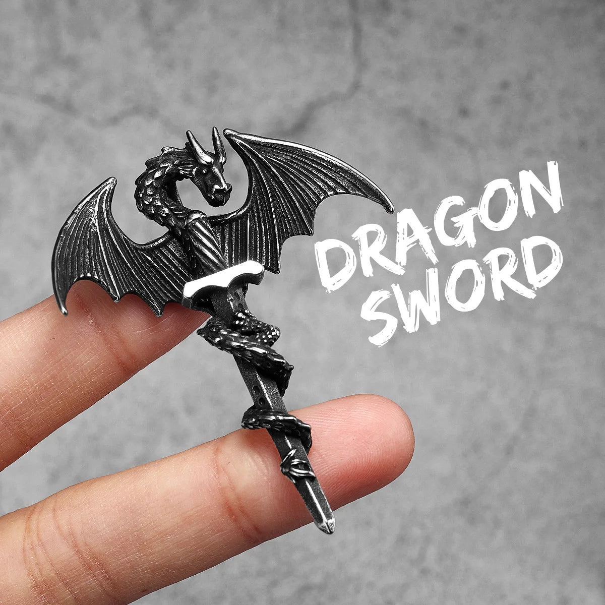 Dragon Slaying Sword Pendant Necklace — Stainless Steel