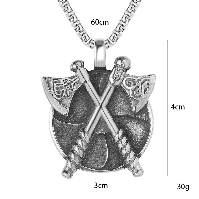 Silver Viking Double Axe Pendant Necklace Box