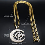 Celtic Moon Pendant Necklace — Stainless Steel