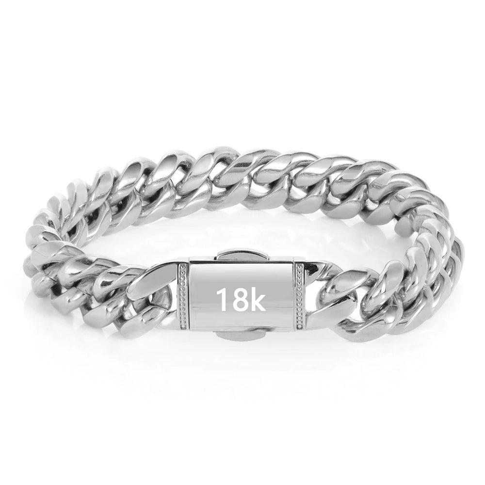 Stainless Steel Cuban Chain Necklace 12MM