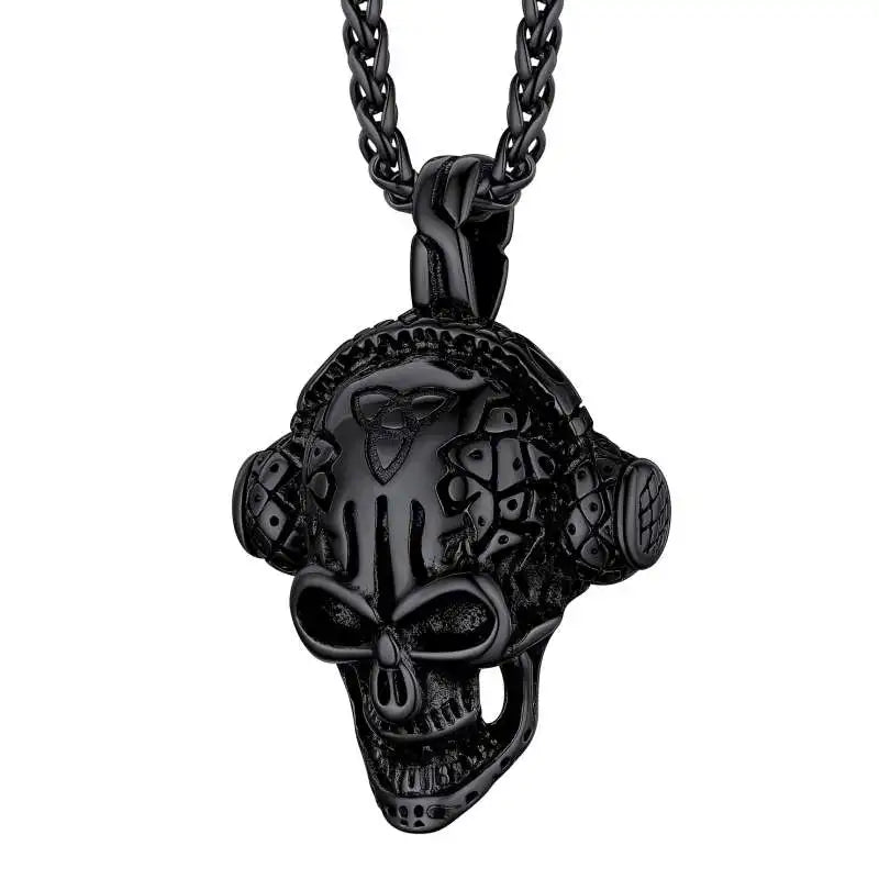 Skull Pendant Necklace — Stainless Steel Gothic