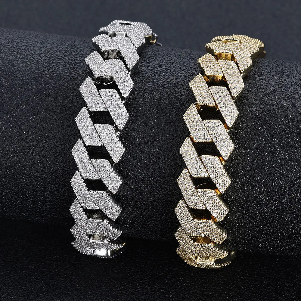 Iced Out Cuban Chain Necklace Stainless Steel 15MM