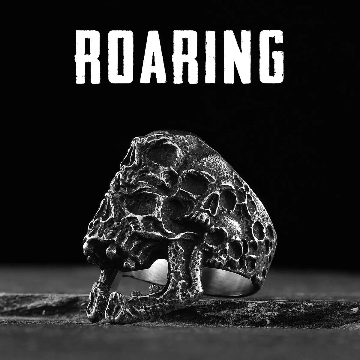 Multi Skull Ring Black — Stainless Steel