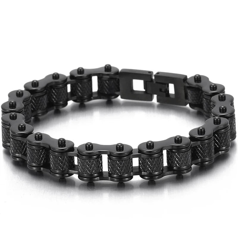 Punk Rock Bracelet for Man 11/13MM Men's Stainless Steel Motorcycle Chain Bracelets Biker Jewelry Hip Hop Charms for