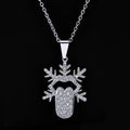 Gold Iced Out Snowflake Pendant Necklace