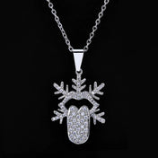 Gold Iced Out Snowflake Pendant Necklace