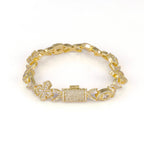 Iced Out Cross Cuban Bracelet Infinity CZ