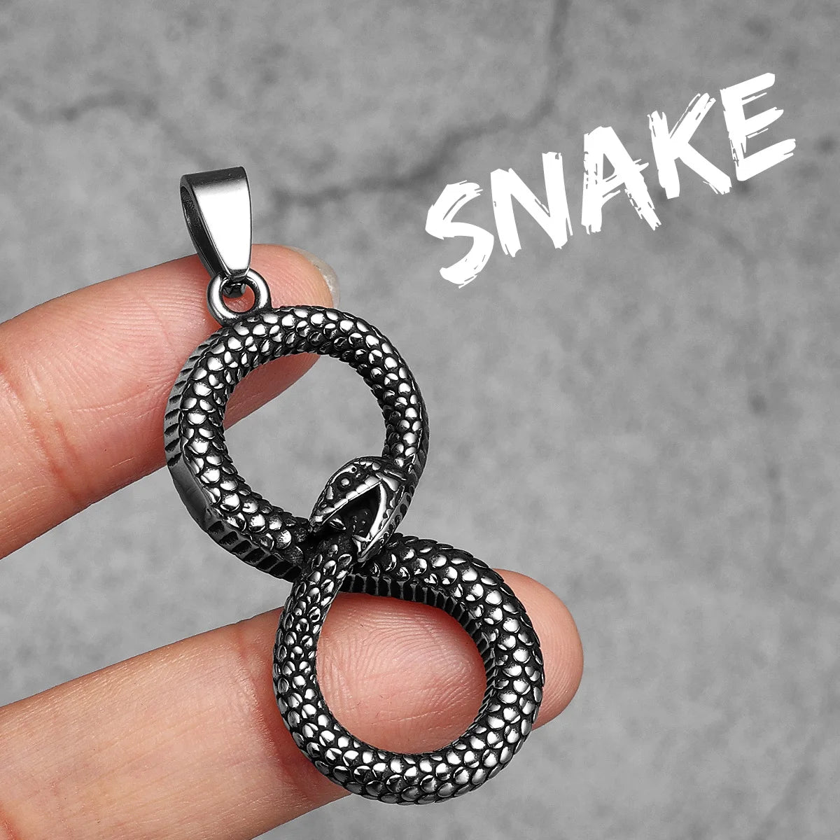Ouroboros Eight Snake Men Necklaces with Pendant Stainless Steel Jewelry for Male Women Punk Hip Hop Accessories Gifts