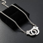 2026 Trend Handcuffs Design Necklaces Fanny Pendant Necklace Stainless Steel Simple Jewelry Accessories Gothic Punk