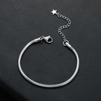 Star Snake Chain Bracelet 3mm — 316L Stainless Steel, 18cm+5cm