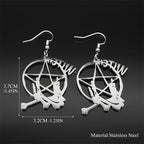 Star Baphomet Steel Earrings Goth Witchcraft Satan