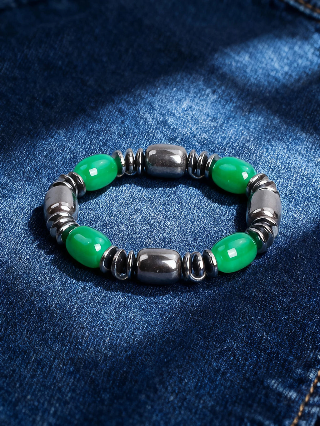 Men's Bracelet Natural Stone Hematite Arrow Bead Beaded Bracelet for Vigour Protection Strength Confidence & Grounding Jewelry