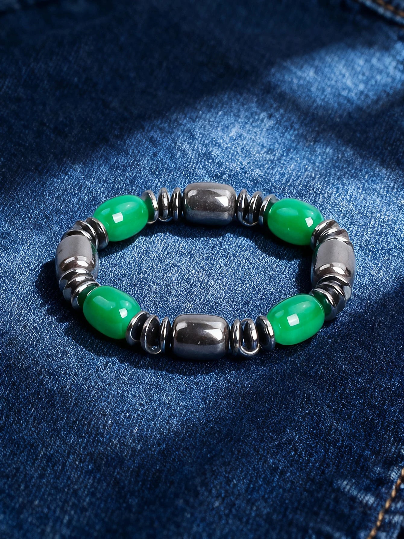 Men's Bracelet Natural Stone Hematite Arrow Bead Beaded Bracelet for Vigour Protection Strength Confidence & Grounding Jewelry