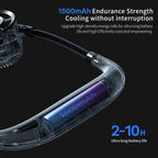 Lenovo Portable Neck Fan 100 Speeds Bladeless Hanging Neck Fan with LED Display USB Rechargeable Fan for Outdoor Sports