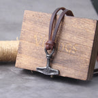 Fashion Valknut Viking Thor's Hammer Pendant Necklace With keel Chain As Men Gift with wooden box