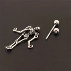 Skeleton Dangle Earrings — Gothic Barbell Pierced