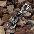 Nordic Viking Celtic Wolf Head Dragon Head Bird Head Ghost Head Men's Stainless Steel Bracelet Non-fading Jewelry Wholesale