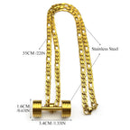 Gym Dumbbell Pendant Necklace — Stainless Steel