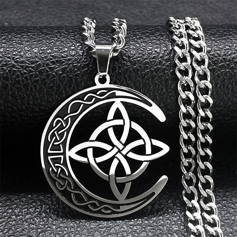 Gothic Celtic Knot Pendant Necklace — Stainless Steel