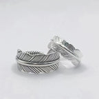 Retro The Guardian Angel Feather Ring For Men Women Punk Gothic Adjustable Open Ring Unisex Jewelry Accessories Gift For Lovers
