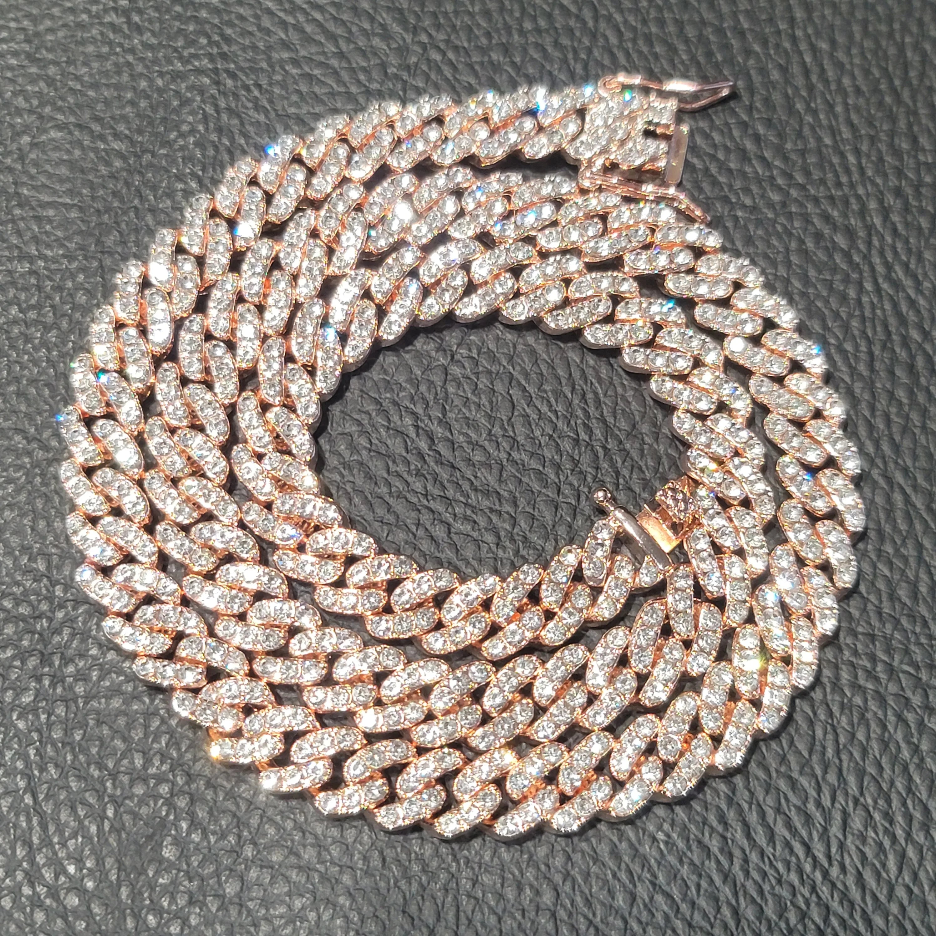 Fashion Hip Hop Miami Cuban Necklace Chain Full Diamonds 9mm 12mm 15mm 20mm 24mm Pendant Chains Long Buckle Closure Jewelry Gift