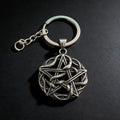Rune Steel Pendant 316L Pentagram Snake Entwined