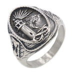 Retro Ocean Lighthouse Ring for Men — Stainless Steel