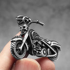 Skull Biker Pendant Necklace Stainless Steel Vintage